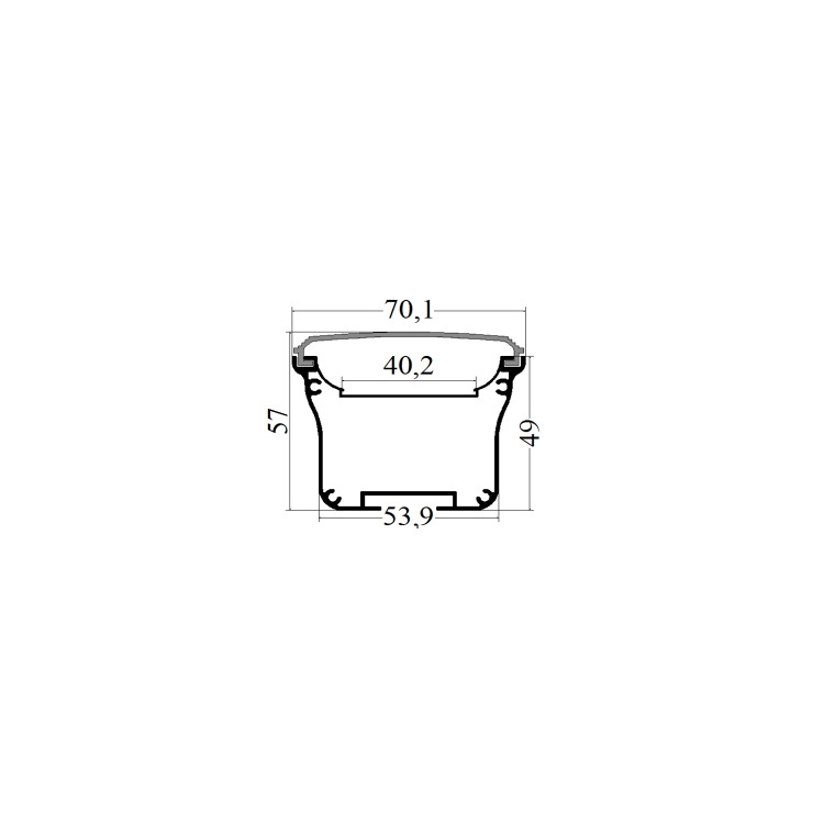 40mm wide linear light hard light bar aluminum groove shell kit